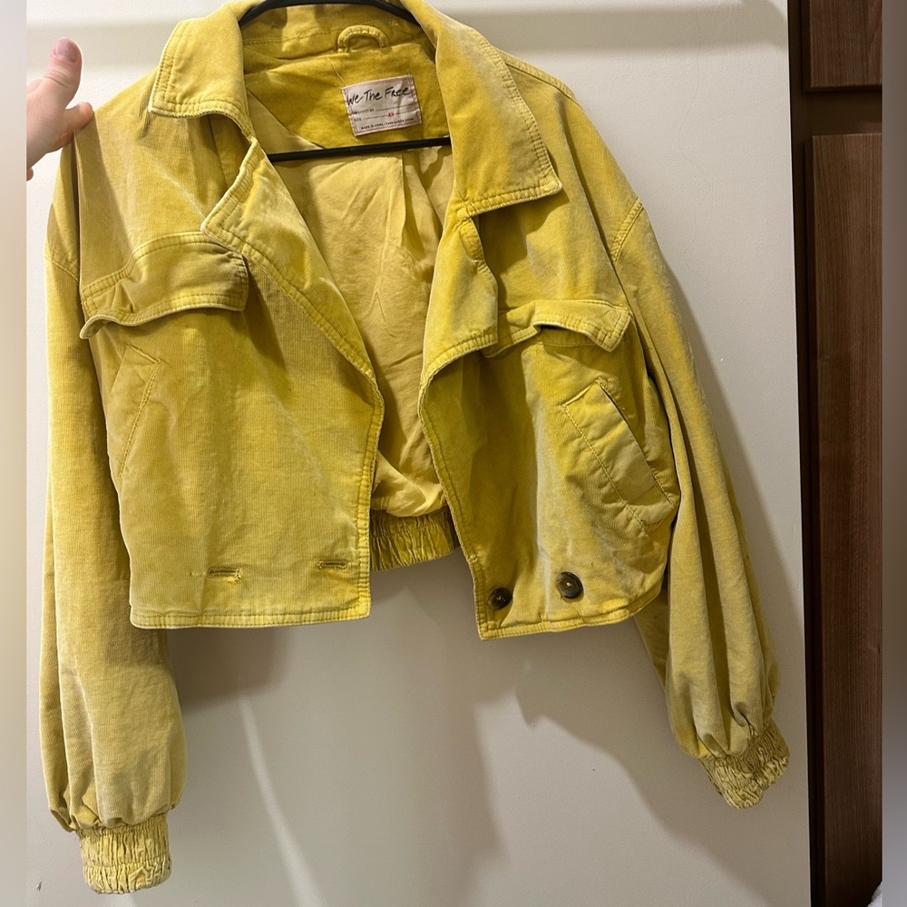 We the free yellow bomber jacket size xs